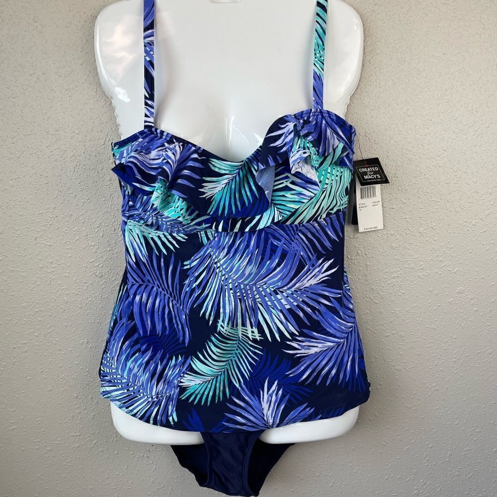 NWT Island Escape Matching Tankini and Swim Bottoms Size 14
